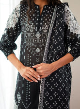 Monochrome By Sahar Printed Lawn 3 Piece Unstitched Suit S24M MC-V2-09